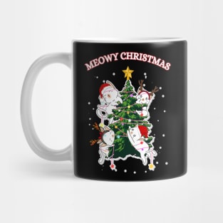 Kawaii Christmas Santa Cats Mug